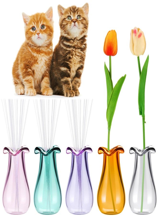 Ninehaoou 5 Pcs Cat Whisker Vase - Miniature Vase for Decoration & Dollhouse Accessories - Image 1